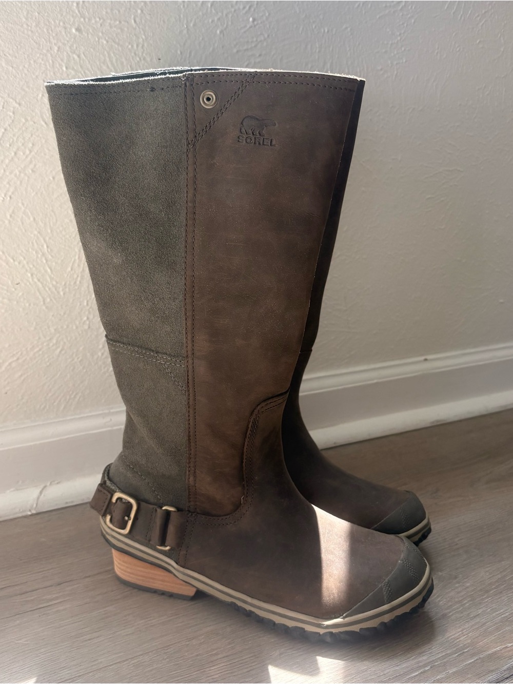 Sorel Brown Tall Leather & Suede Riding Boots